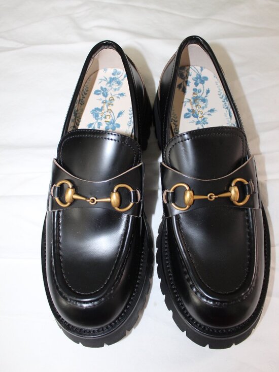 Gucci Shoes - NWB Gucci GG Horsebit Black Leather Moccasin Lug Soles Loafers 577236